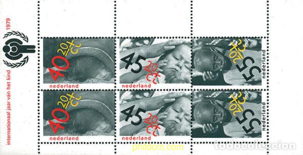 Sellos: 100952 MNH HOLANDA 1979 PRO INFANCIA. A&Ntilde;O INTERNACIONAL DEL NI&Ntilde;O