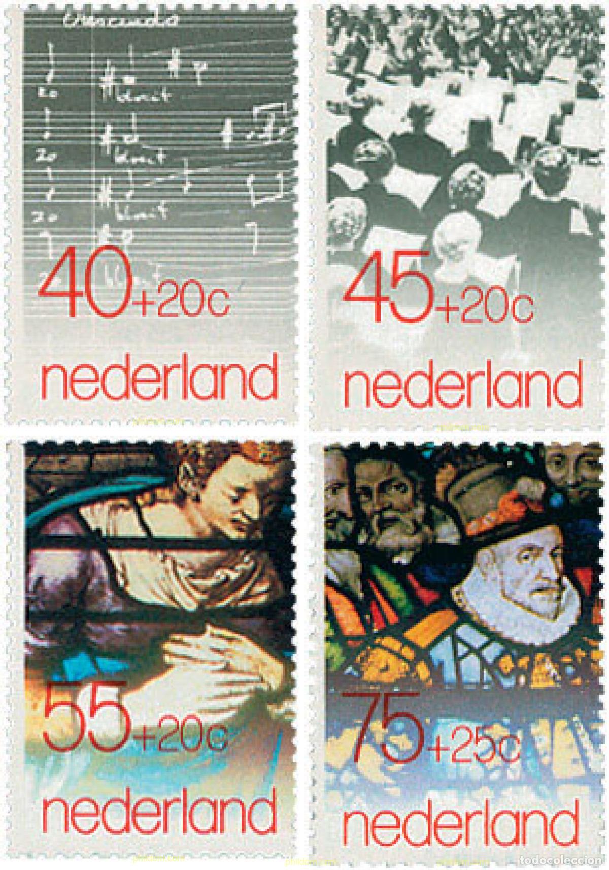 Sellos: 100859 MNH HOLANDA 1979 PRO OBRAS SOCIALES. MUSICA Y VIDRIERAS