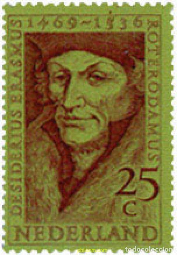 Sellos: 102909 MNH HOLANDA 1969 500 ANIVERSARIO DEL NACIMIENTO DE DESIDERIUS ERASMUMS