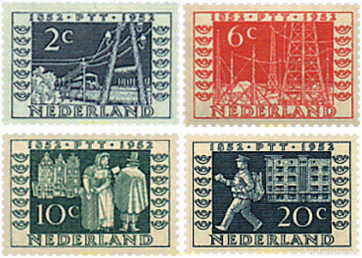 Sellos: 323883 HINGED HOLANDA 1952 CENTENARIO DEL CORREO Y DEL TELEGRAFO