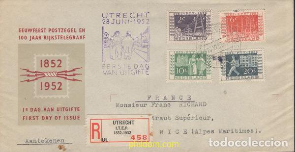 Sellos: 660196 MNH HOLANDA 1952 CENTENARIO DEL CORREO Y DEL TELEGRAFO
