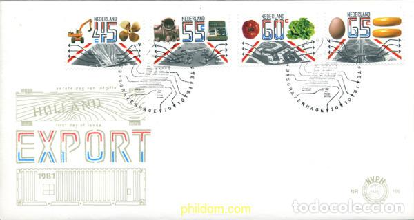 Sellos: 244519 MNH HOLANDA 1981 EXPORTACIONES INDUSTRIALES Y AGRICOLAS