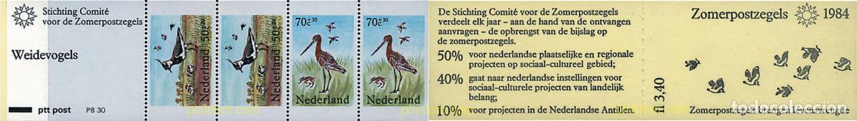Sellos: 323913 MNH HOLANDA 1984 PAJAROS DE VERANO