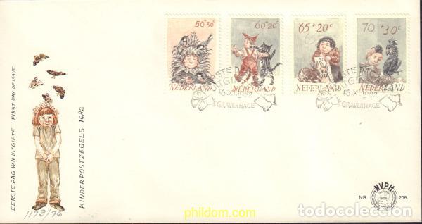 Sellos: 398985 MNH HOLANDA 1982 PRO INFANCIA. EL NI&Ntilde;O Y LOS ANIMALES