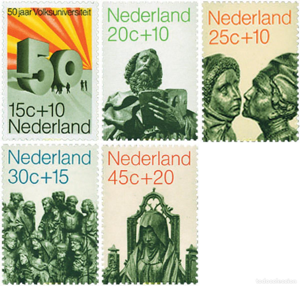 Sellos: 100829 MNH HOLANDA 1971 50 ANIVERSARIO DE LAS UNIVERSIDADES POPULARES