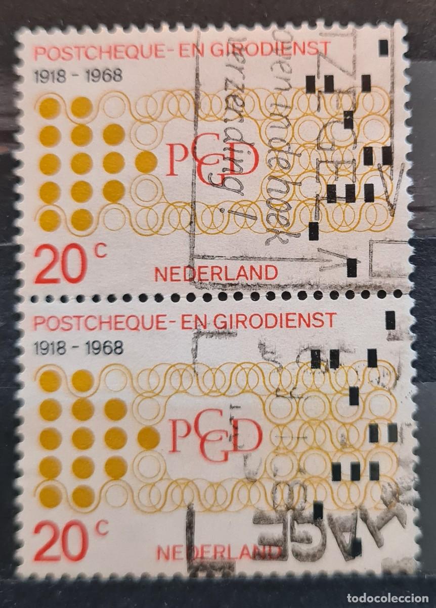 Sellos: Sellos usados de Paises Bajos 1968: Cincuentenario de los cheques postales