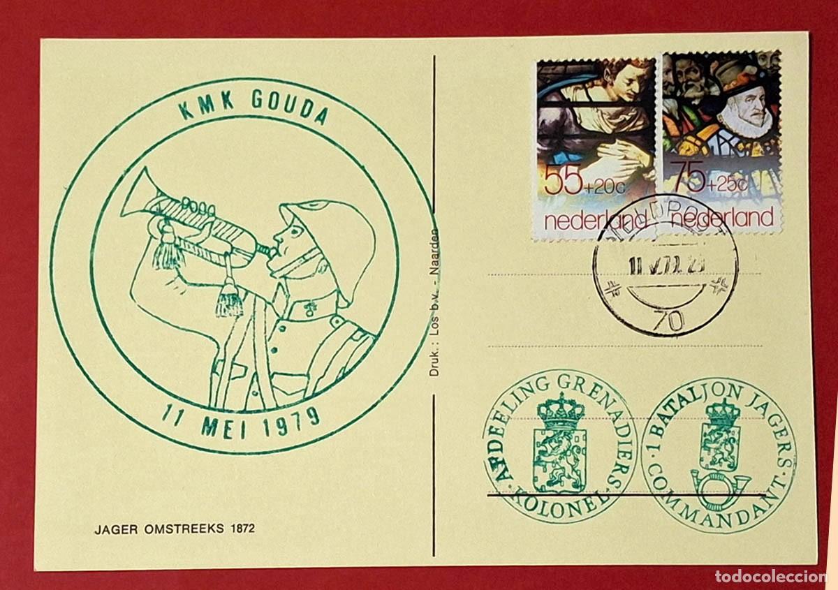 Sellos: 1979, con dos sellos, KMK Gouda, tarjeta postal sin circular, Holanda