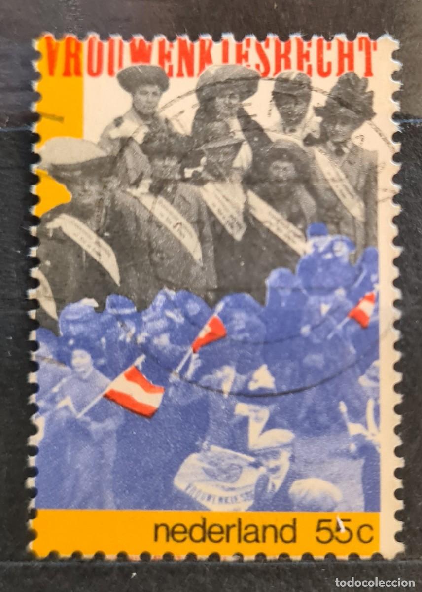 Sellos: Sello usado de Paises Bajos 1979: LX aniversario del voto femenino en Holanda