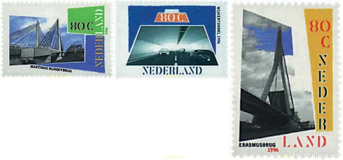 Selos: 55018 MNH HOLANDA 1996 PUENTES Y TUNELES
