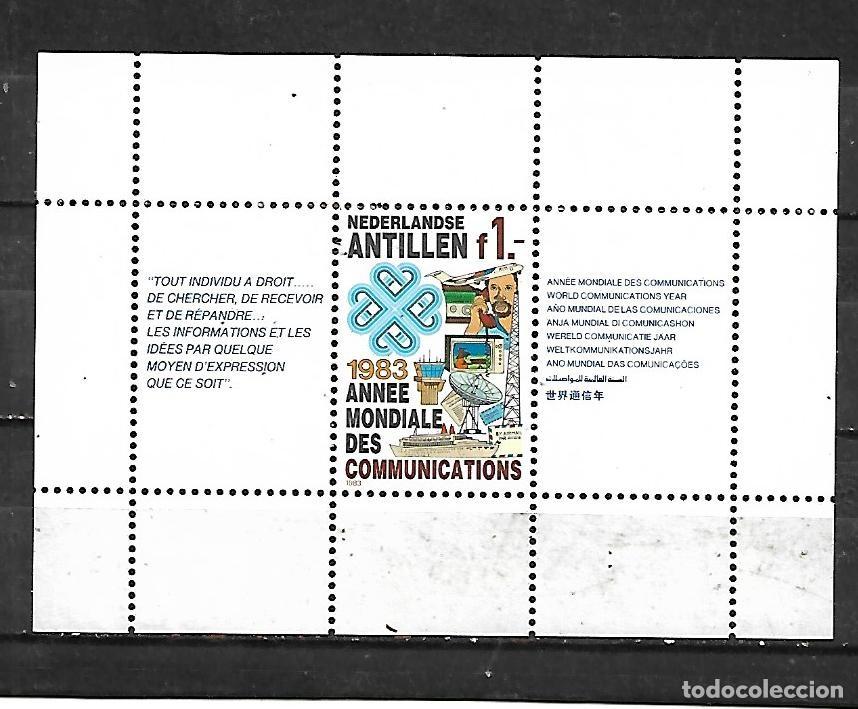 Sellos: 1983: ANTILLAS HOLANDESAS Hoja Souvenir &rdquo;A&ntilde;o mundial de las telecomunicaciones&rdquo; (MNH**)