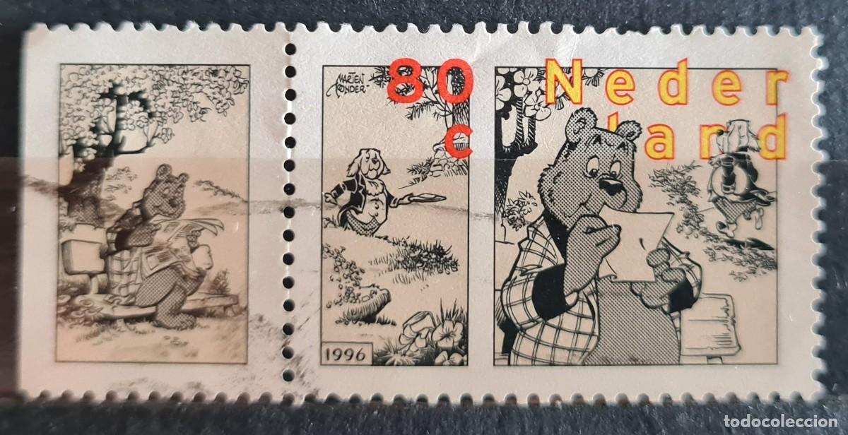 Briefmarken: Sello usado de Paises Bajos 1996: M. Bommel y su amigo el gato Tom Poes