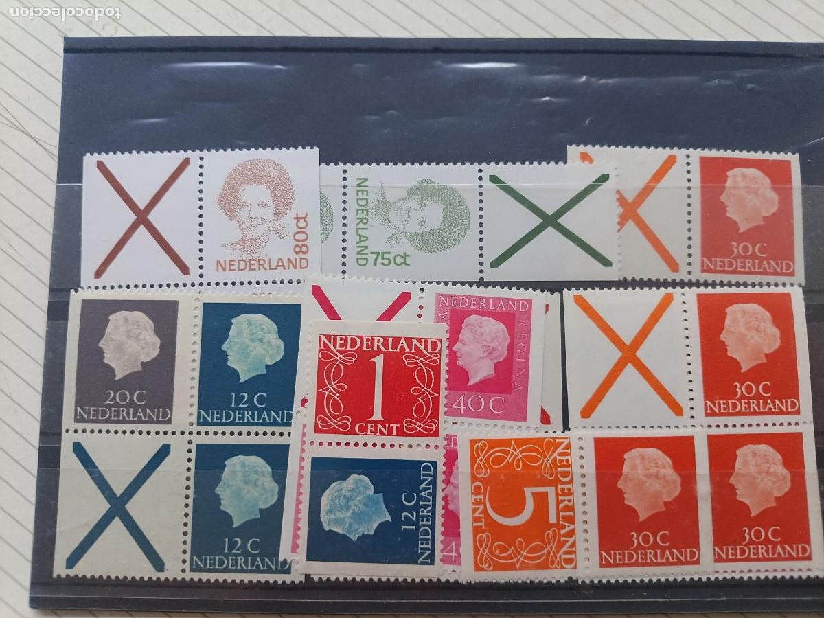 Sellos: Holanda. Borde de hoja. Lote de sellos nuevos