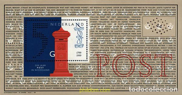 Sellos: 55523 MNH HOLANDA 1999 BICENTENARIO DEL CORREO HOLANDES