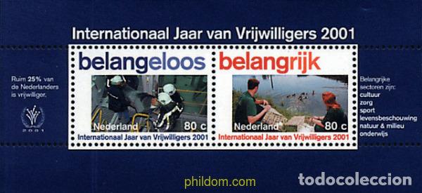 Sellos: 113224 MNH HOLANDA 2001 A&Ntilde;O INTERNACIONAL DEL VOLUNTARIADO