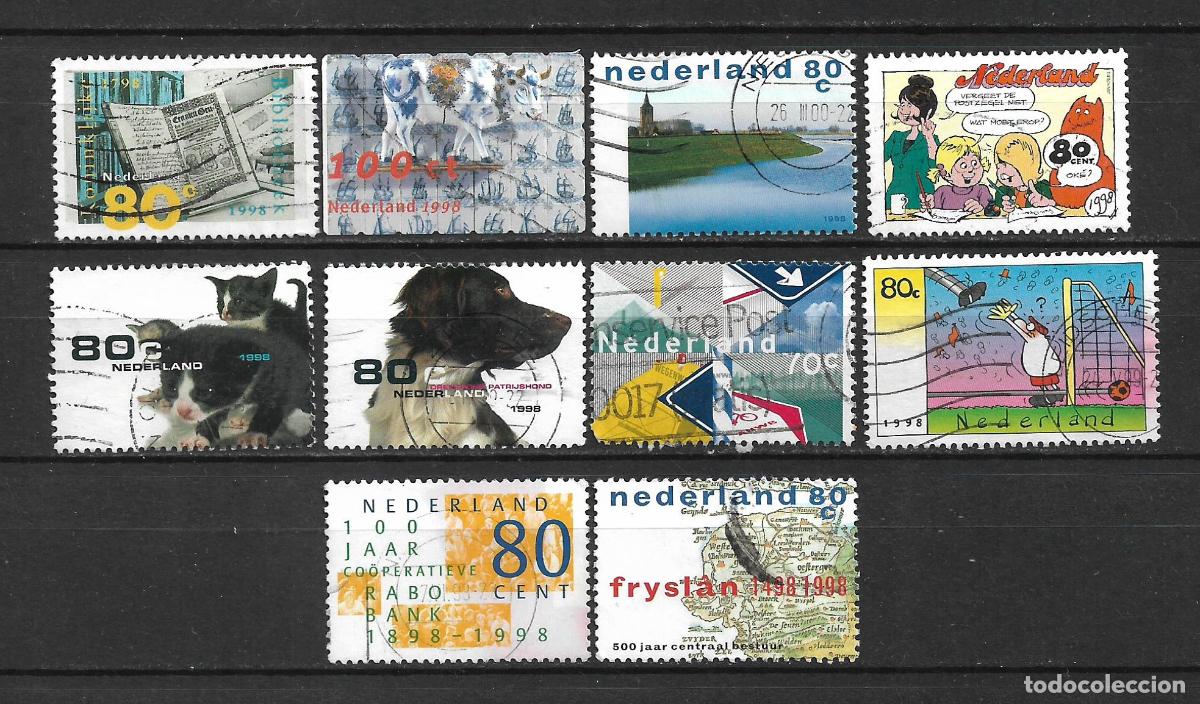 Sellos: holanda 1998 lote 10 sellos usado - 9/4