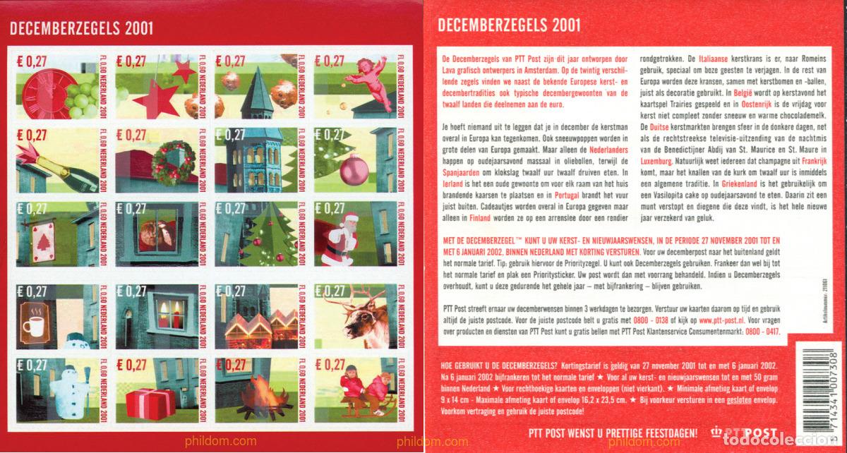 Sellos: 158603 MNH HOLANDA 2001 SELLOS PARA EL CORREO DE NAVIDAD