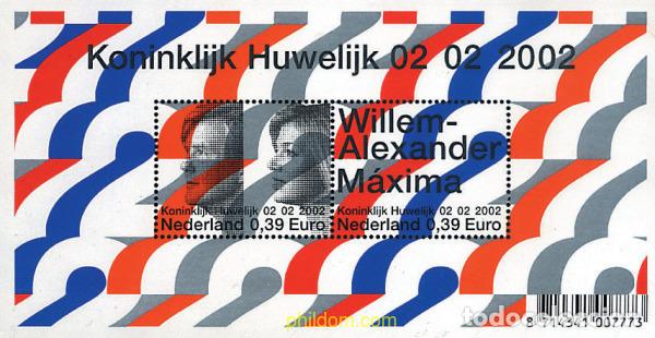 Sellos: 87066 MNH HOLANDA 2002 BODA DEL PRINCIPE GUILLERMO-ALEJANDRO Y MAXIMA ZORREGUIETA