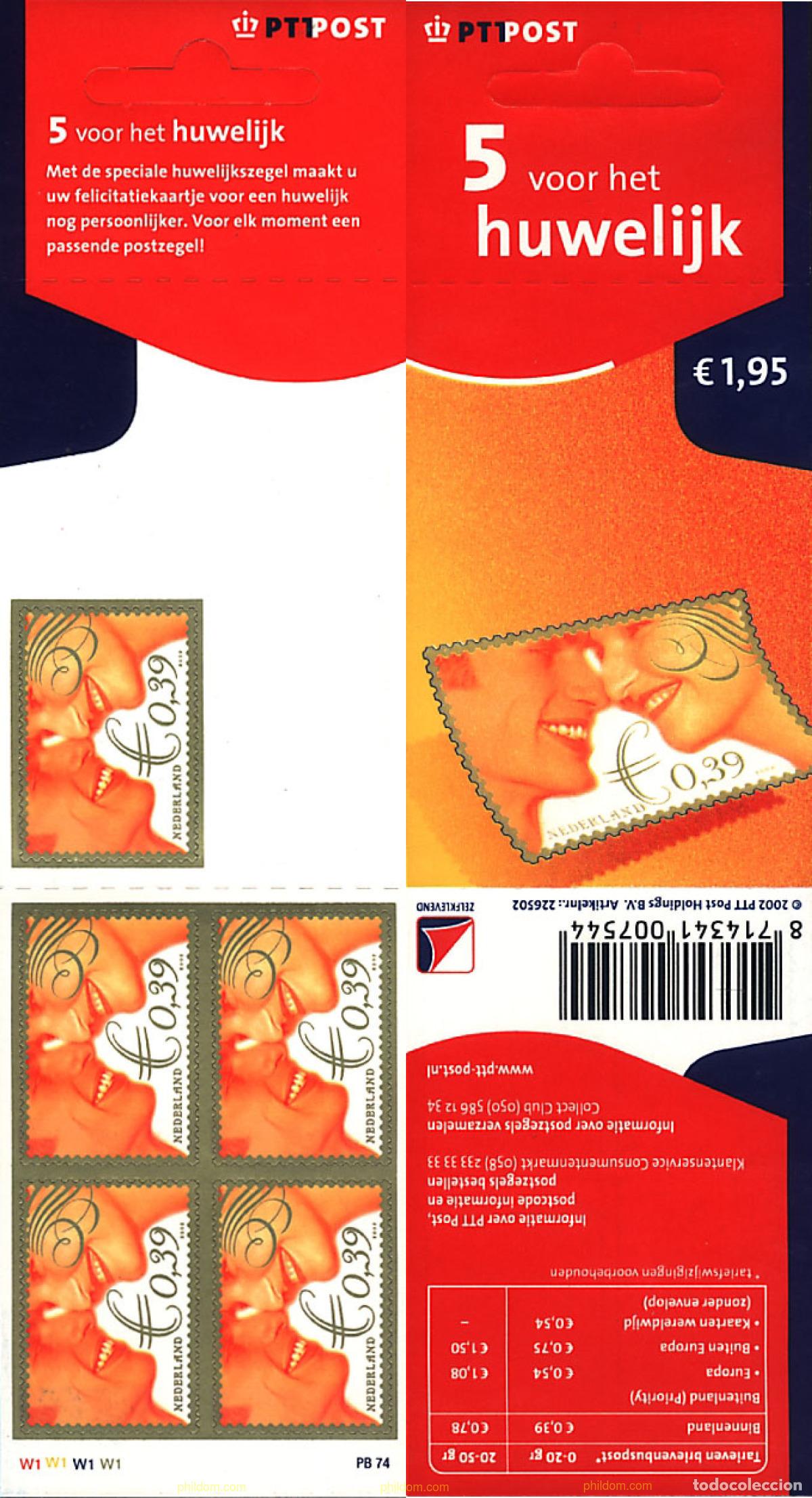 Sellos: 2037 MNH HOLANDA 2002 SELLOS DE BODA