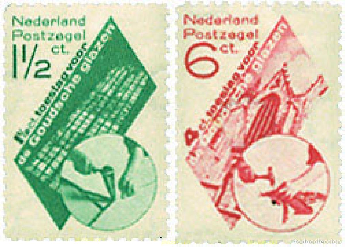 Sellos: 323795 HINGED HOLANDA 1931 PRO RESTAURACION DE LAS VIDRIERAS DE LA IGLESIA SAINT-JEAN EN GOUDA