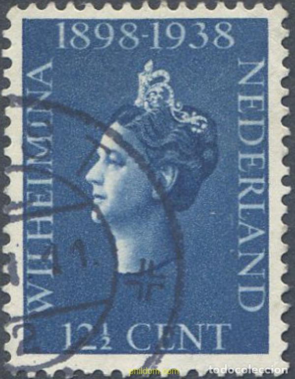 Sellos: 660743 MNH HOLANDA 1938 40 ANIVERSARIO DE LA CORONACION DE LA REINA WILHELMINA