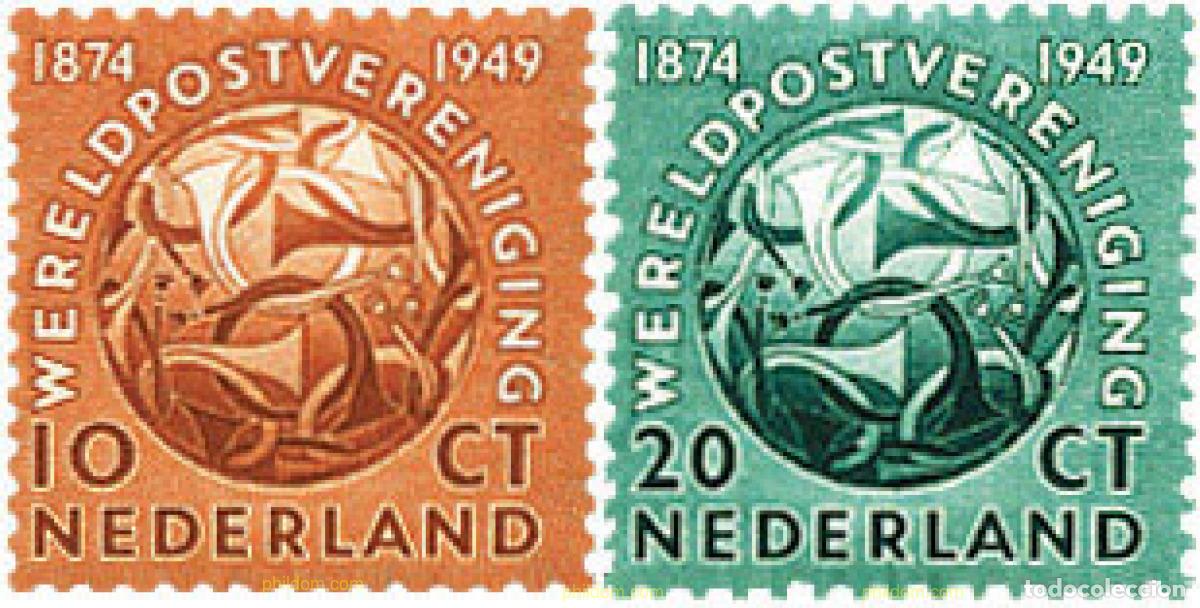 Sellos: 100737 MNH HOLANDA 1949 75 ANIVERSARIO DE LA UPU