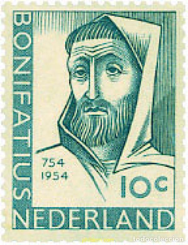 Sellos: 100754 MNH HOLANDA 1954 1200 ANIVERSARIO DE LA MUERTE DE SAN BONIFACIO