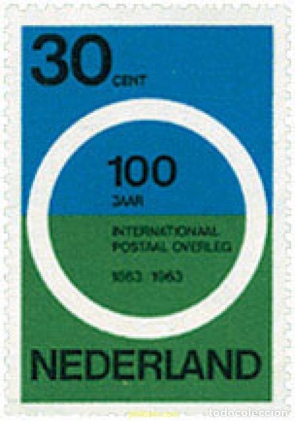 Sellos: 100791 MNH HOLANDA 1963 CENTENARIO DE LA PRIMERA CONFERENCIA POSTAL INTERNACIONAL