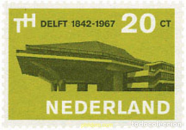 Sellos: 100802 MNH HOLANDA 1967 125 ANIVERSARIO DE LA UNIVERSIDAD TECNICA DE DELFT