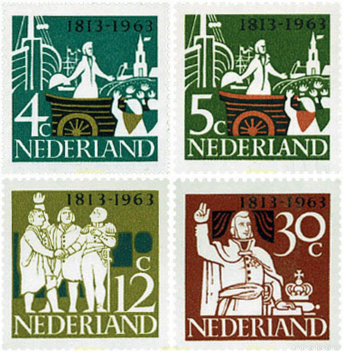 Sellos: 100792 MNH HOLANDA 1963 150 ANIVERSARIO DEL REINO DE HOLANDA