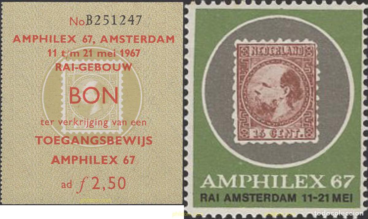 Stamps: 660213 MNH HOLANDA 1967 AMPHILEX 67. EXPOSICION FILATELICA INTERNACIONAL