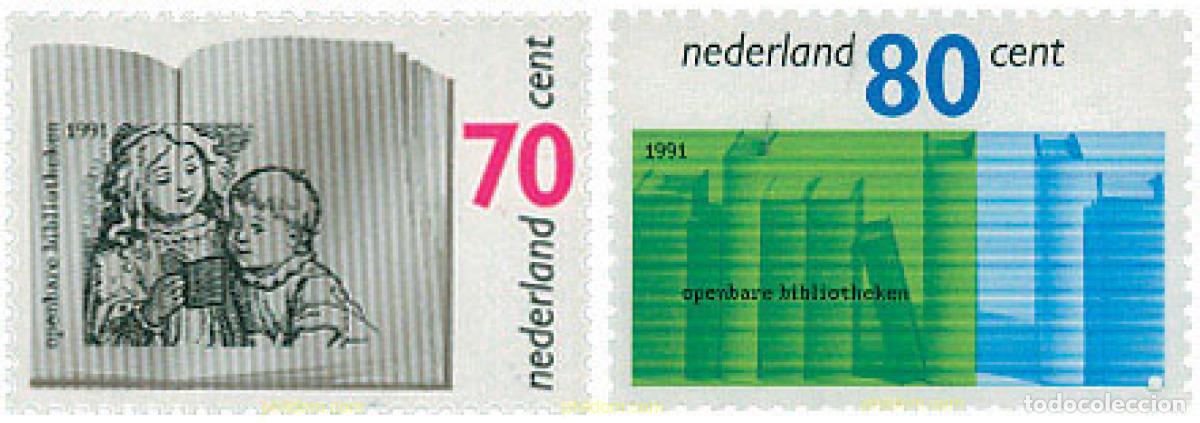 Sellos: 100894 MNH HOLANDA 1991 CENTENARIO DE LA BIBLIOTECA PUBLICA