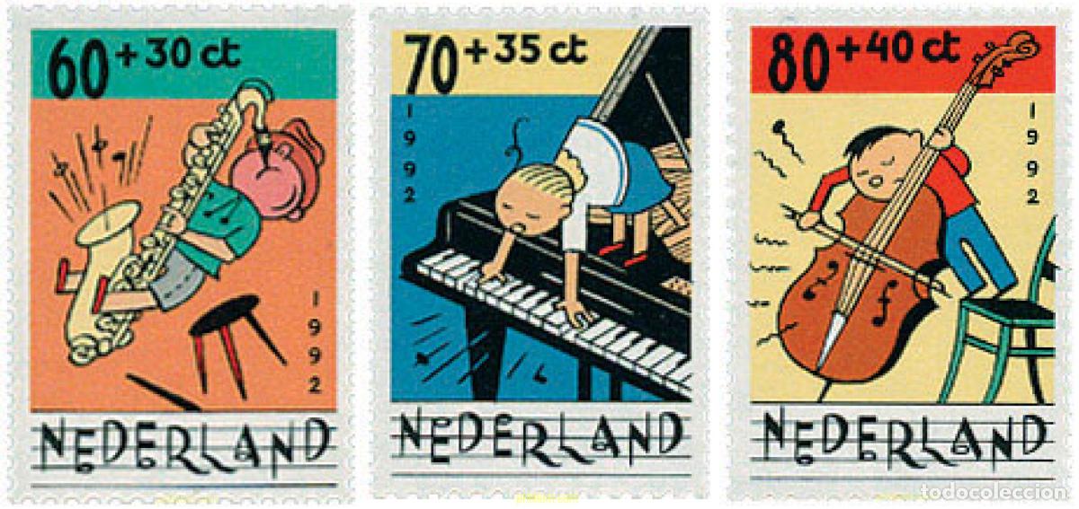Sellos: 100896 MNH HOLANDA 1992 PRO INFANCIA. EL NI&Ntilde;O Y LA MUSICA