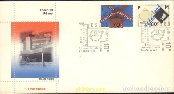 Sellos: 433763 MNH HOLANDA 1994 50 ANIVERSARIO DE LA MUERTE DEL PINTOR PIETER MONDRIAN