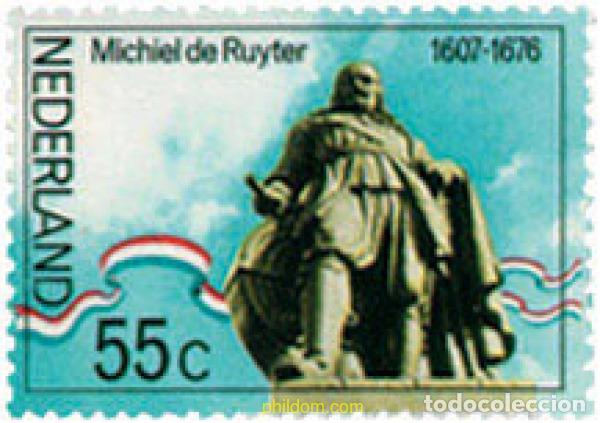 Sellos: 102999 MNH HOLANDA 1976 300 ANIVERSARIO DE LA MUERTE DEL ALMIRANTE MICHIEL ADRIAENSZ DE RUYTER