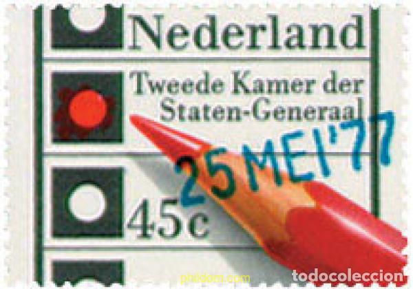 Sellos: 103056 MNH HOLANDA 1977 ELECCIONES A LA SEGUNDA CAMARA DE LOS ESTADOS GENERALES