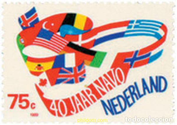 Sellos: 103304 MNH HOLANDA 1989 40 ANIVERSARIO DE LA OTAN