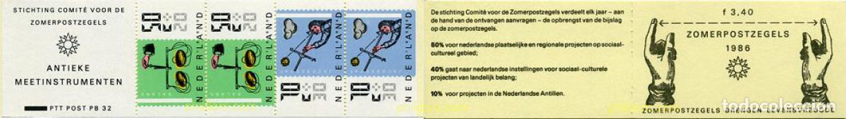 Timbres: 323912 MNH HOLANDA 1986 INSTRUMENTOS ANTIGUOS DE MESURA