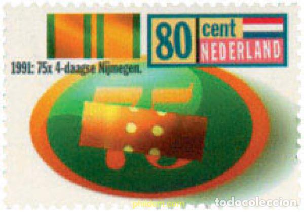 Sellos: 103387 MNH HOLANDA 1991 75 ANIVERSARIO DE LA MARCHA DE LOS 4 DIAS DE NIMEGUE