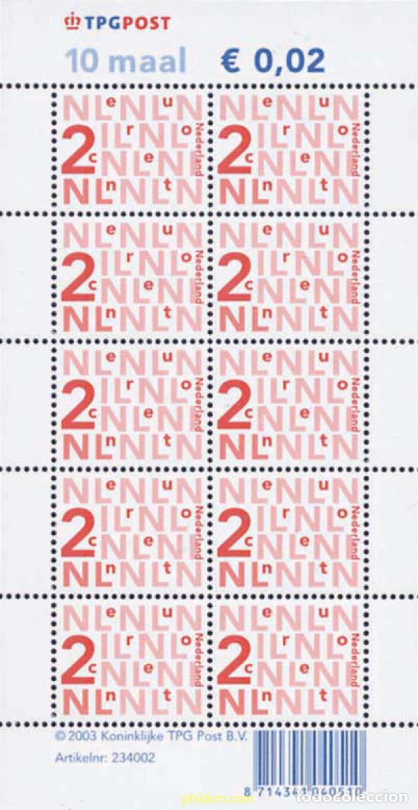 Sellos: 139588 MNH HOLANDA 2002 SELLOS COMPLEMENTARIOS