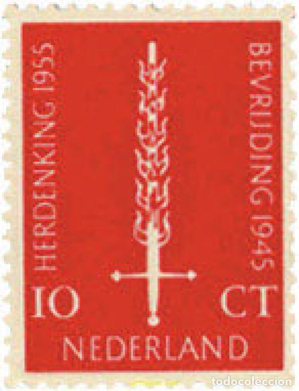 Sellos: 104077 MNH HOLANDA 1955 10 ANIVERSARIO DE LA LIBERACION