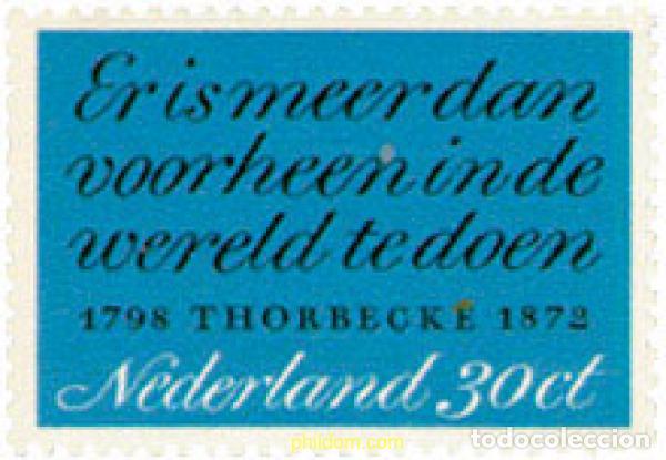 Sellos: 104219 MNH HOLANDA 1972 CENTENARIO DE LA MUERTE DE JOHAN RUDOLPH THORBECKE