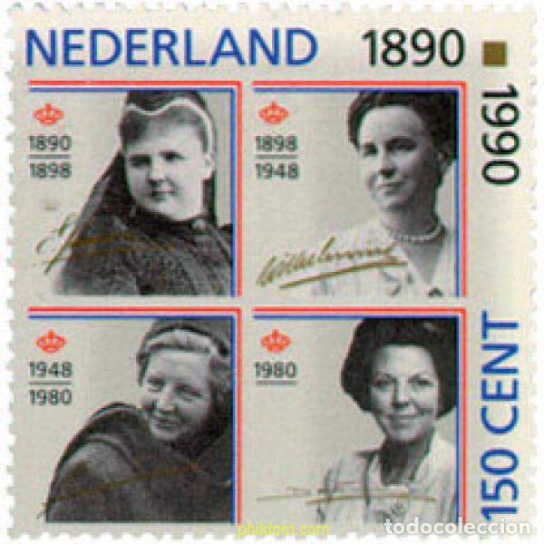 Sellos: 104417 MNH HOLANDA 1990 CIEN A&Ntilde;OS DE REINADO FEMENINO