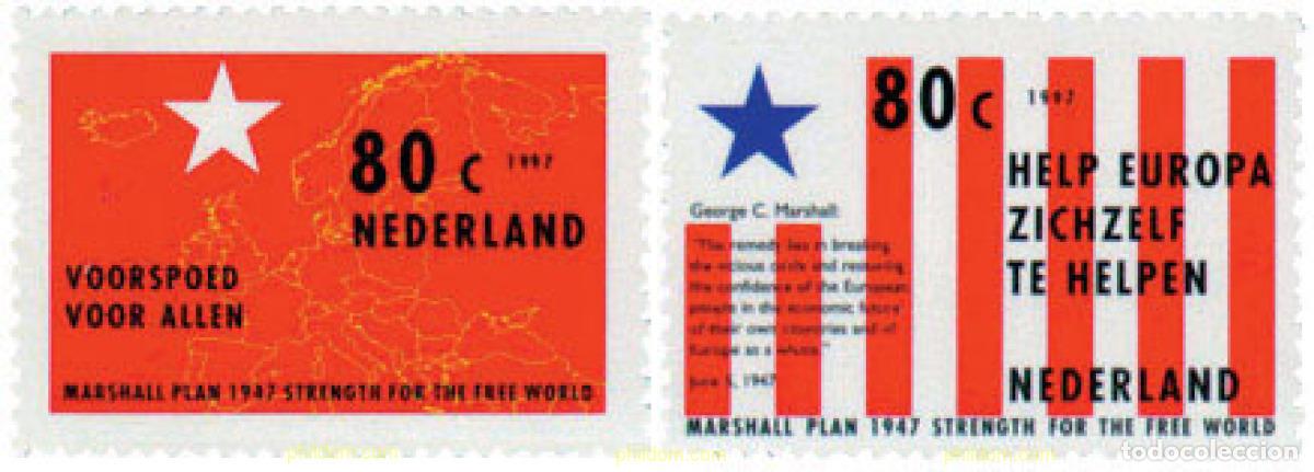 Sellos: 105026 MNH HOLANDA 1997 50 ANIVERSARIO DEL PLAN MARSHALL