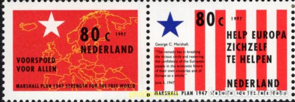 Sellos: 113172 MNH HOLANDA 1997 50 ANIVERSARIO DEL PLAN MARSHALL