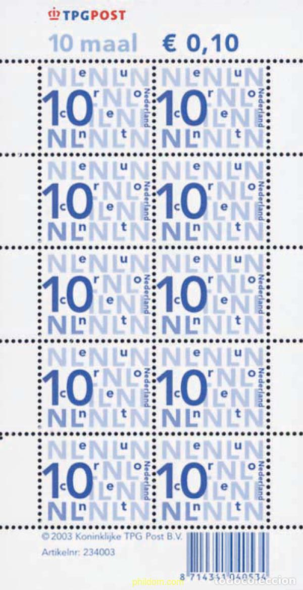 Sellos: 108286 MNH HOLANDA 2002 SELLOS COMPLEMENTARIOS