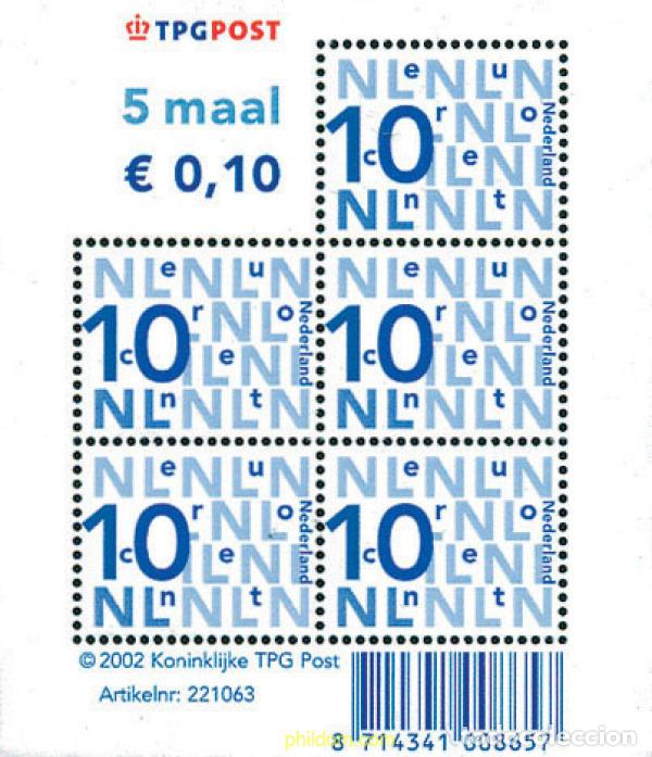 Sellos: 139589 MNH HOLANDA 2002 SELLOS COMPLEMENTARIOS