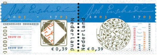 Sellos: 108352 MNH HOLANDA 2003 300 ANIVERSARIO DE LA IMPRENTA FILATELICA JOH. ENSCHEDE