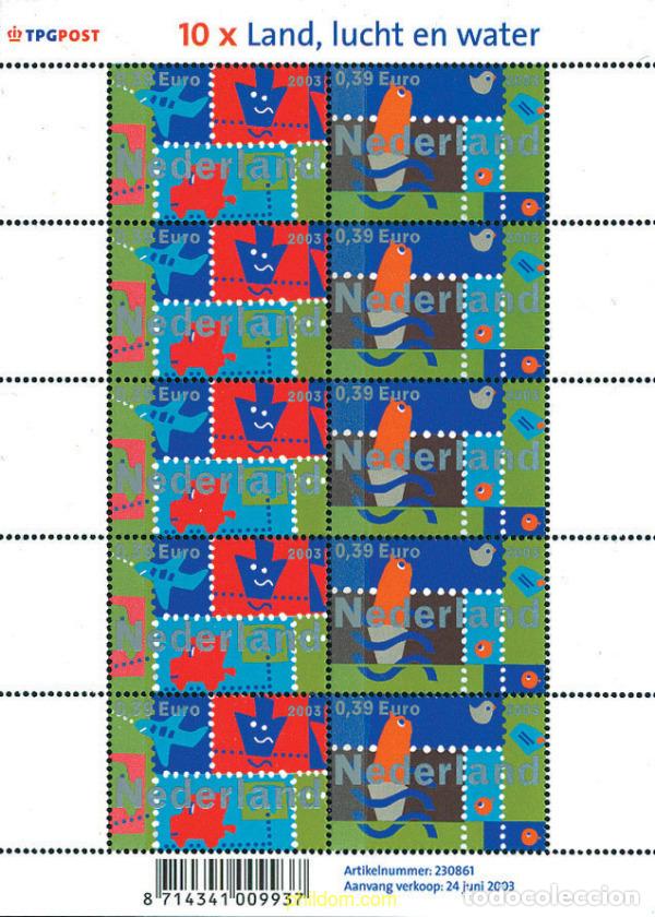 Sellos: 125536 MNH HOLANDA 2003 TIERRA, AIRE Y AGUA