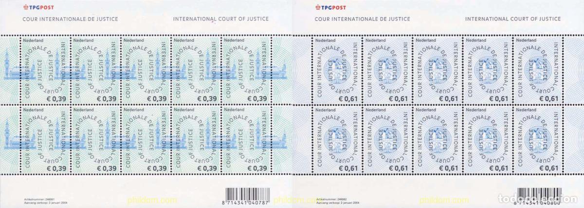 Sellos: 139606 MNH HOLANDA 2004 CORTE PERMANENTE DE JUSTICIA INTERNACIONAL