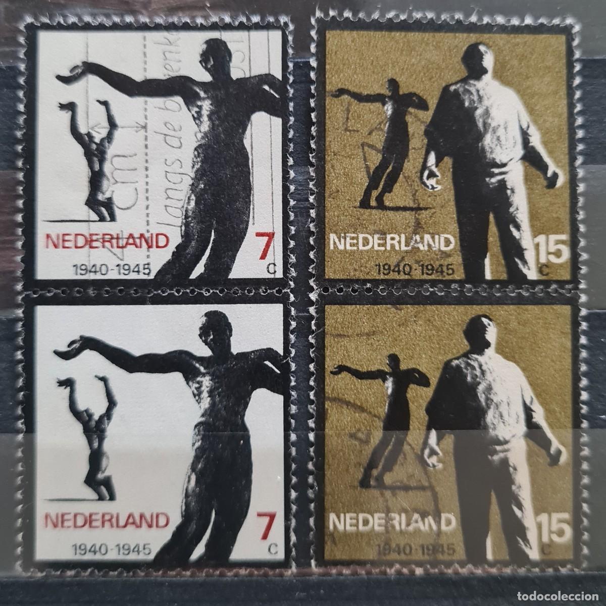Briefmarken: Serie de sellos usados de Paises Bajos 1965: XXV aniversario de la resistencia